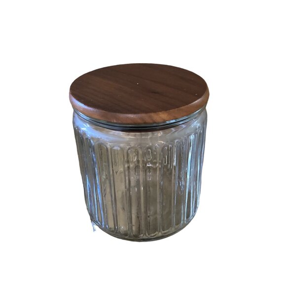 Vintage Deco 6 Pipe Walnut Tobacco Stand Ribbed Glass Humidor Decatur Industries - Picture 2 of 16